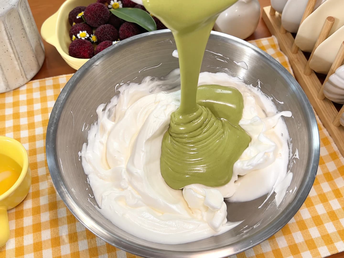 Trộn bột cốt matcha