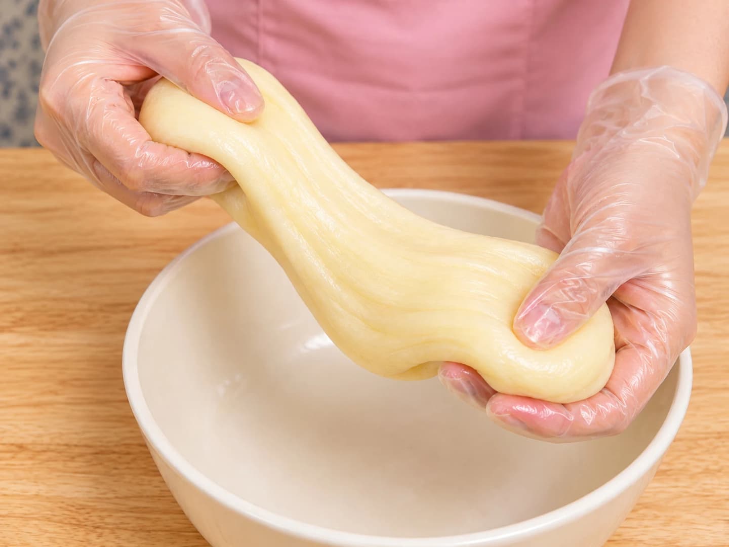 Knead in butter and divide the mochi