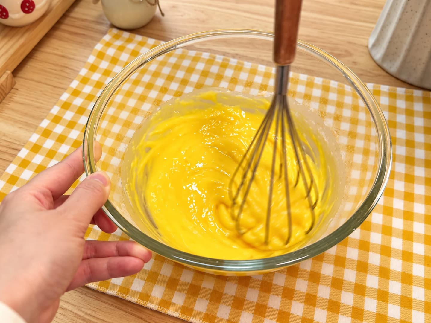 Mix the egg-yolk batter