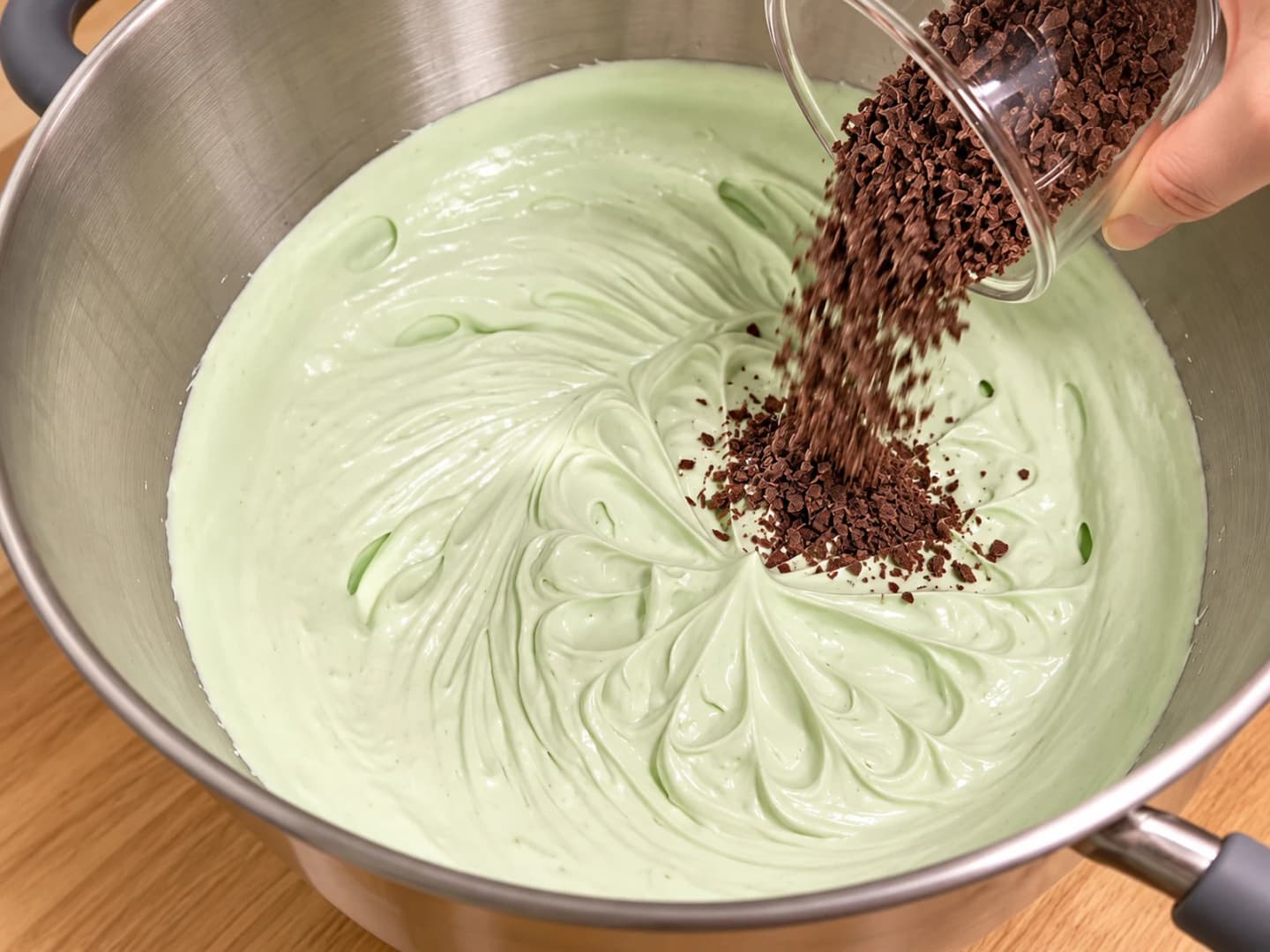 Whip the mint chocolate cream