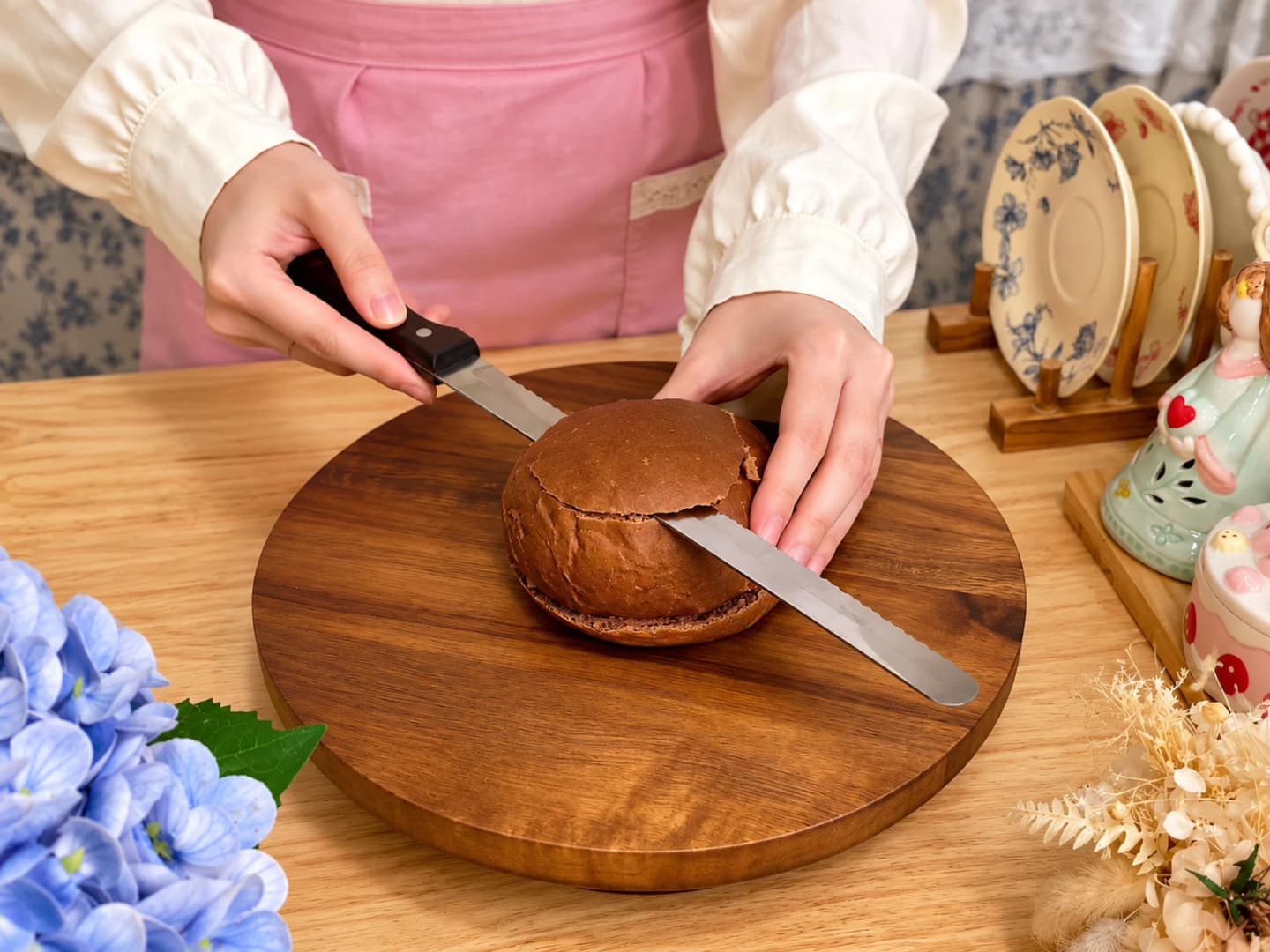 Slice the buns for filling